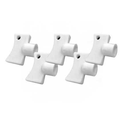 Set 5 chei pentru aerisit calorifere, universale, din plastic, 21 x 18 x 10 mm, cap tip fluture, Dactylion®