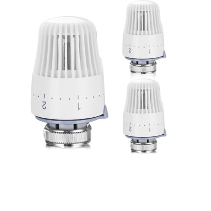 Set de 3 capete termostat, pentru supape de radiator, M30 x 1, 5, alb, Sylanda