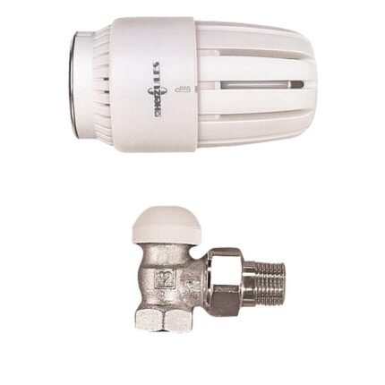 Set termostatic Herz, format din cap termostatic antivandalism Herzcules si robinet cu ventil termostatic Herz TS-90