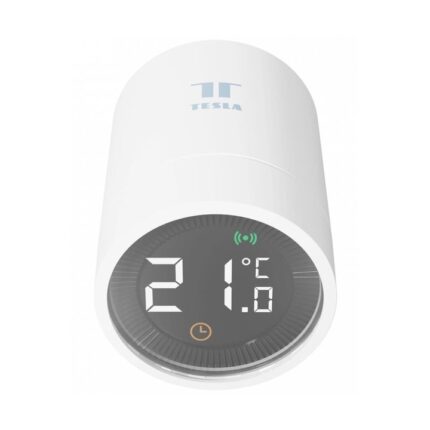 Cap termostatic inteligent fara fir cu afisaj LCD, Tesla, Plastic, Alb