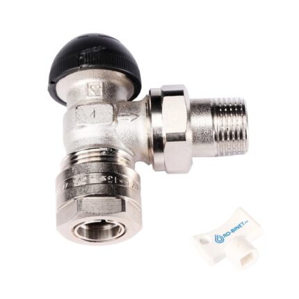 Robinet cu ventil termostatic, model coltar, M30 x 1,5 - 1/2'', FE, si conector de 15(Cu) sau 16 (PeX), 1 7734 26C