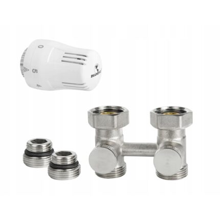 Set termostat pentru radiator Diamond, Alb/Gri