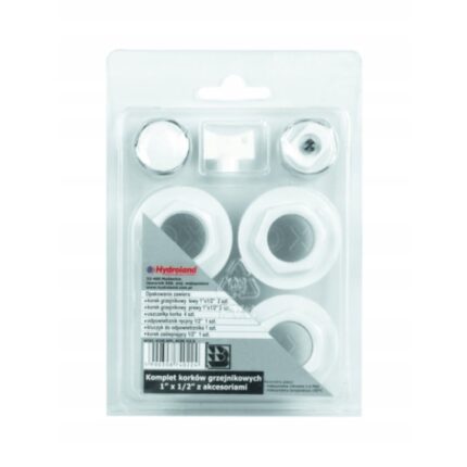 Set 7 accesorii reductie calorifer, Hydroland, Silicon/Plastic, Alb