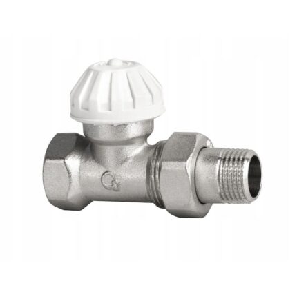 Robinet termostatic drept calorifer, Diamond, Alama/Plastic, 0.5 inch, Alb/Argintiu
