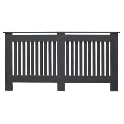 Masca pentru calorifer/radiator, ML-Design, MDF, 152x19x82 cm, antracit, model cu lamele verticale