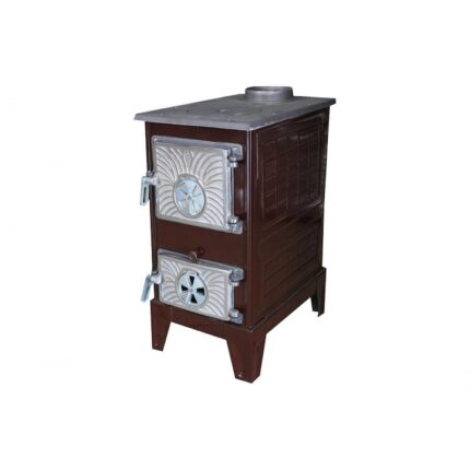 Godin de Gatit Samotat cu Lemne si Combustibil Solid Harlem® , Dimensiuni 300X450X610 mm , Evacuare 130 mm, Tabla Emailata, MARON