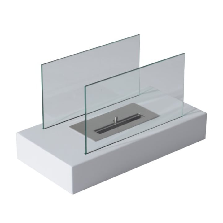 Semineu cu bioetanol, Homcom, 2000W, Alb, 35x18x21cm