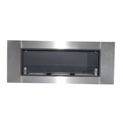 Semineu, Homcom, Inox/Sticla/Otel, Argintiu