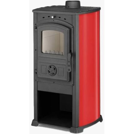 Semineu pe lemne Fornello Ekonomik ZAR, 7-8 KW, 930x460x460 mm, Rosu