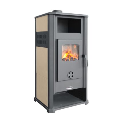 Semineu pe lemne Fornello Ambasador LM N 9-11 kW, 490x460x1040 mm, Gratar ardere din fonta, camera de ardere samotata, usa cu geam din sticla termorezistenta