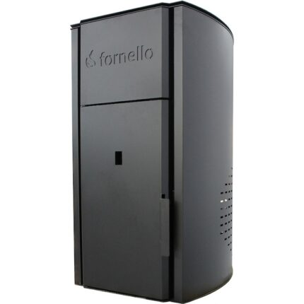 Centrala pe peleti Fornello Royal B BLACK 30 kw, complet echipat cu pompa de circulatie, vas expansiune, supapa de siguranta, buncar de peleti 25 kg, automatizare, culoare negru, pana la 200 mp