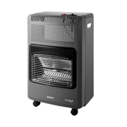 Soba incalzire pe gaz GPL, SOGO BLUEFLAME CAL-SS-18291, 3500W, 2 trepte de putere, aprindere piezo-electrica, oprire automata, Negru