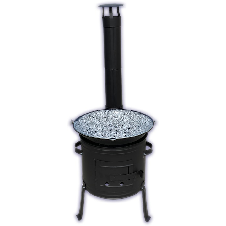 Cazan de gatit cu ceaun emailat, 30L, soba complet, Xelon