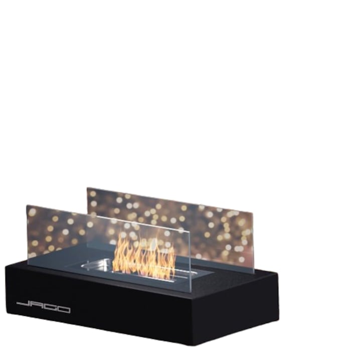 Semineu de masa, din otel inoxidabil, bioetanol, negru