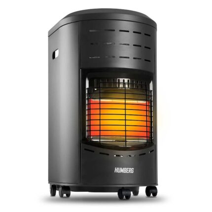 Soba mobila cu roti, metalica pe gaz, cu furtun cerificat si reductor, 73 cm, antracit inchis