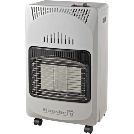 Soba pe gaz GPL Hausberg HB 1010, aprindere piezo-electrica, 4.2kW, Alb