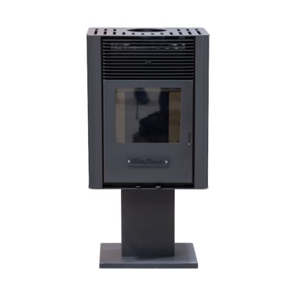 Semineu pe lemne 6 kW cu geam termoizolanta top negru MSKA6-SBL BlauTech