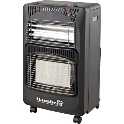 Soba gaz si electric Hausberg HB 1020, aprindere electrica, 4.2kW, Negru