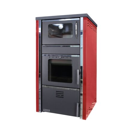 Termosemineu FORNELLO AVANOS 32 kw pe combustibil solid ( lemn, carbune, bricheti ) se poate utiliza atat pentru incalzirea locuintelor cat si pentru gatit (prevazuta cu plita si cuptor), echipat cu pampa de circulare