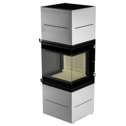 Semineu metalic A-CAMINETTI SCANDINAVIAN 50WH, freestanding, pe lemn, putere maxima 12 kW, randament 80%, alb, 1500x485x532 mm