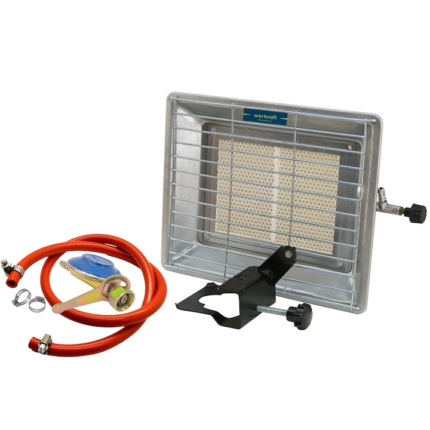 Soba cu arzator mare Wertcraft, 3000 W, 220 g/h, Invelis din tabla galvanizata, furtun gaz 2m, ceas butelie si 2 coliere
