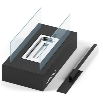 Semineu mobil cu bioetanol, otel, 35 x 18.2 x 14.6 cm, negru