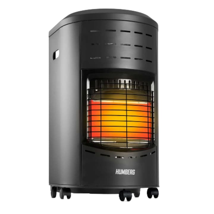 Incalzitor pe gaz, propan butan GPL, portabil DacEnergy©, 4,2 kW, 3 trepte de putere, clasa de eficienta energetica A, senzor de inclinare, senzor de concentratie de dioxid de carbon, presiunea gazului 37 mbar, cu 5 roti si manere