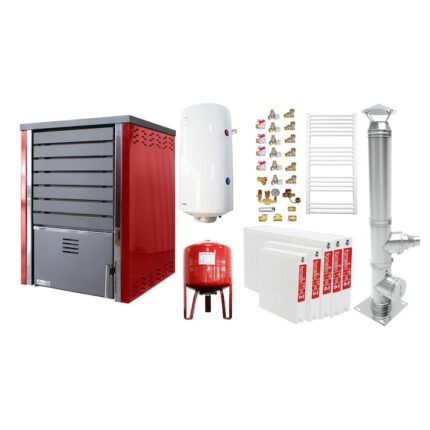 Pachet 4 camere Centrala pe lemne Fornello Sauna 30 kw echipata cu pompa de circulare, cos inox, boiler termoelectric 100l, vas expansiune si kit montaj4