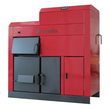 Centrala Fornello Eco Energy mixt 45 KW pe lemne si peleti, echipata cu 2 camere de ardere, automatizare, afisaj digital, arzator fonta, curatare mecania a drumurilor de fum, buncar peleti integrat 105 kg