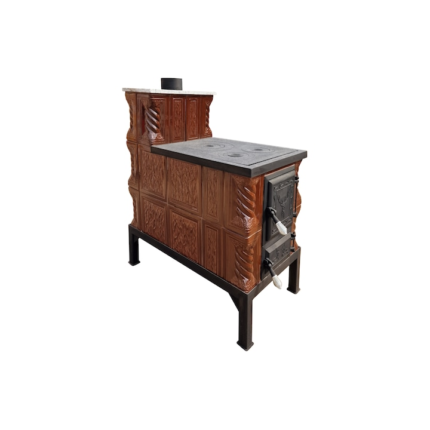 Soba teracota de urgenta, Gospodarul, 3 randuri, plita mijlocie, maro, 90 cm x 88 cm x 46 cm