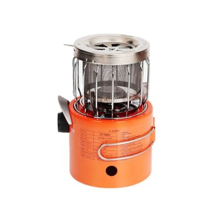 Soba, Pentru Camping, 2in1, Gaz, Aliaj de Aluminiu, Cu Furtun Adaptor, Portocaliu