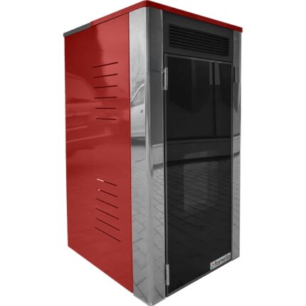 Termosemineu Fornello Primo Truva 25 kW Bordeaux cu pompa de circulatie, vas de expansiune, supape de siguranta, Sistem de curatare mecanica creuzet