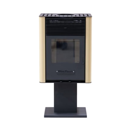 Semineu pe lemne 6 kW cu geam termoizolanta top bej MSKA6-SB BlauTech
