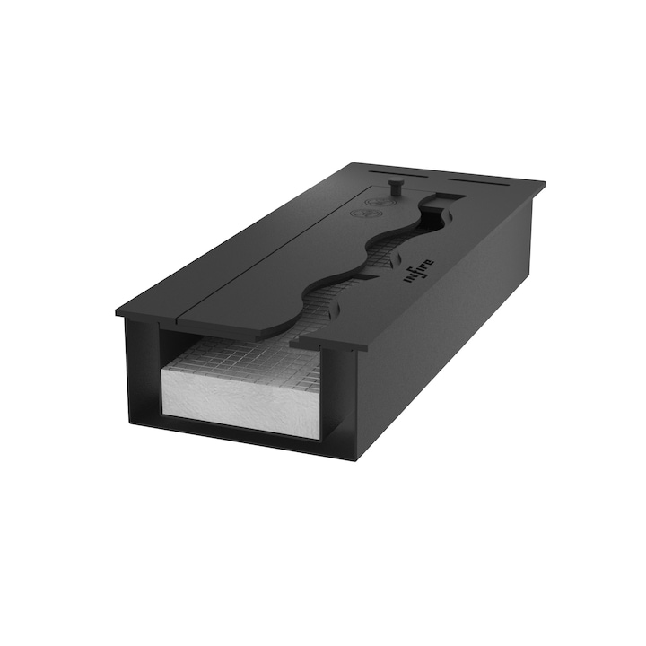 Semineu Black Burner 500, InFire, Incastrabil, cu Bioetanol, 500 mm x 160 mm x 75 mm, Otel