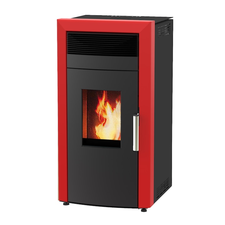 Termosemineu pe peleti, tip centrala, din otel, Alfa Plam, Commo, 15 kW, autonomie 21 ore