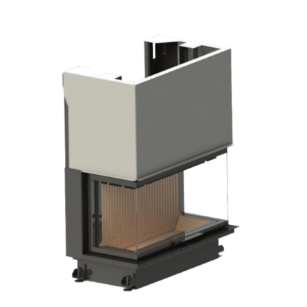 Focar semineu pe lemne Crystal 80 Max Eco A-Caminetti, 3 laturi sticla, usa relevabila, 12 kW putere nominala