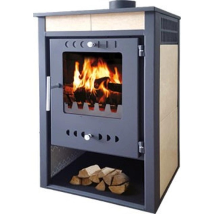 Soba pe lemne Zvezda 4 Ceramic, 12.9 KW, din otel, camera de ardere cu samota