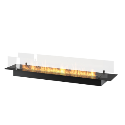 Semineu Insert Black 1500, InFire, Incastrabil, cu Bioetanol, 1500 mm x 320 mm x 85 mm, Otel, cu Sticla, Accesorii incluse