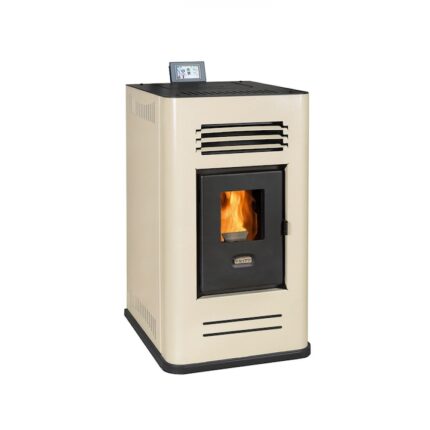 Semineu peleti, aer cald, 5 kW, Prity P-L-M, incalzire 40 mp, culoare Ivory