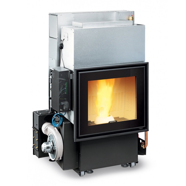 Termosemineu pe peleti Clam Primo 30, cu agent termic, incalzire pana la 290 mp, buncar 60 kg