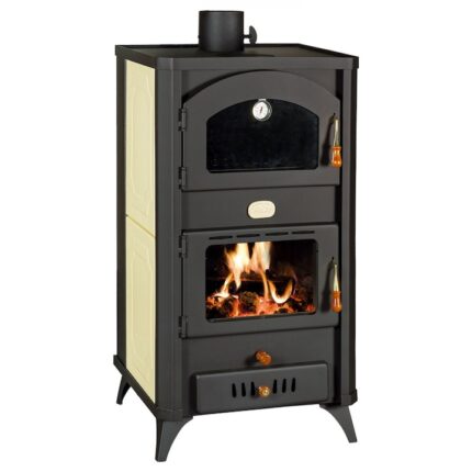Termosemineu lemne (incalzire calorifere) PRITY FGW18R 18+5 kW, 7 kg/h, clasa A, cuptor cu geam, pe picioare