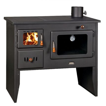 Soba otel pentru incalzit si gatit, lemne, cu plita si cuptor, Prity 2P41, 15 kW, evacuare dreapta