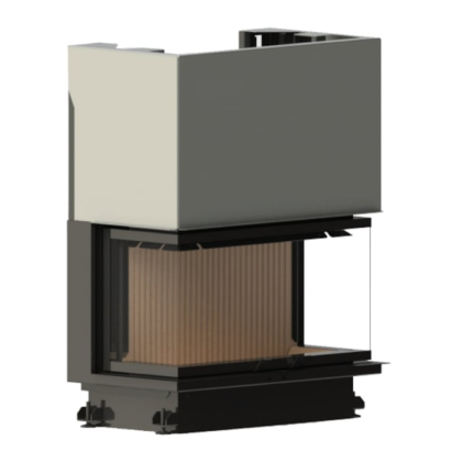 Focar semineu pe lemne/brichete Crystal 90 Max Eco A-Caminetti, 3 laturi sticla, usa relevabila, 13 kW putere nominala