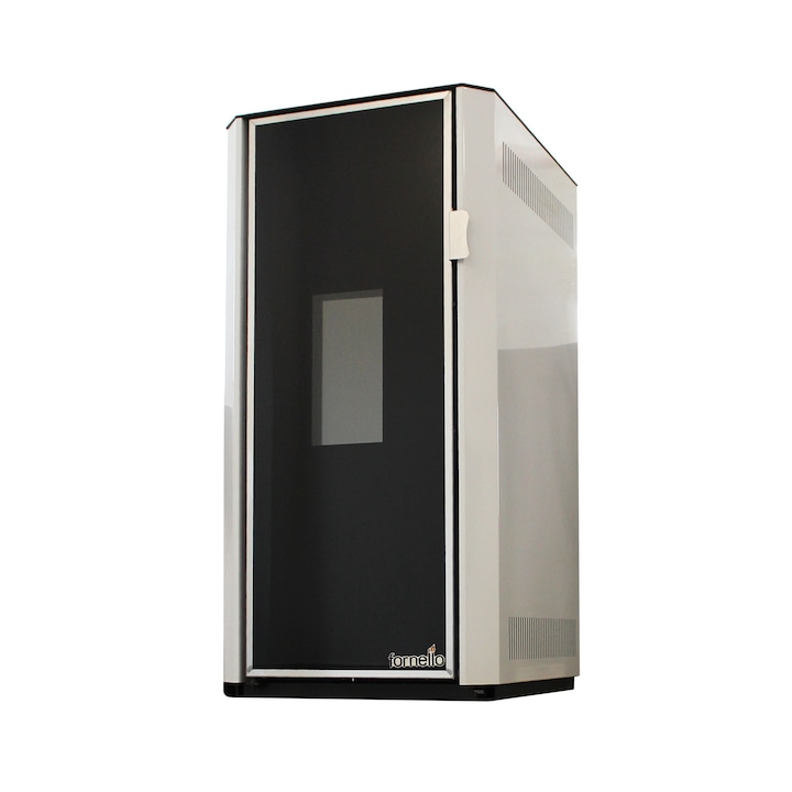 Termosemineu pe peleti Fornello Lidya 25 kW, pompa Grundfos, vas expansiune, telecomanda, arzator inox, sistem curatare mecanica arzator si drumuri de fum, A+