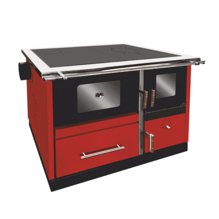 Termosoba pe lemn Termax Bosanka 35 kW din otel, evacuare pe stanga, Bordo