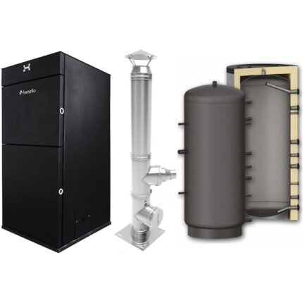 Pachet centrala peleti Fornello Pellet King 25 kw, cos de fum inox izolat dn 120 la 6 metri si puffer 500 litri