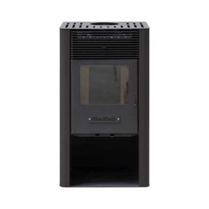 Semineu pe lemne 6 kW cu geam termoizolanta log negru MSKA6-FBL BlauTech