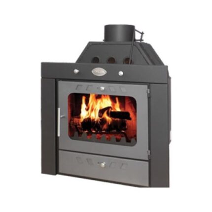 Focar semineu incorporabil Zvezda Camera B 10, 15.8 KW, din otel, utilizeaza material lemnos