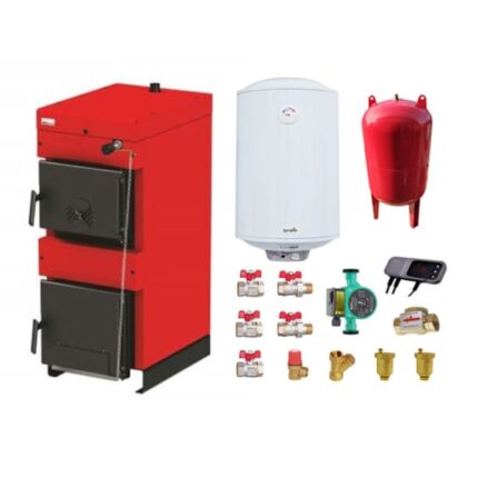 Pachet Centrala Burnit NWB 35, pompa circulatie evp 25-60, vas expansiune 50 l, boiler termoelectric Fornello 80 l si fitinguri montaj