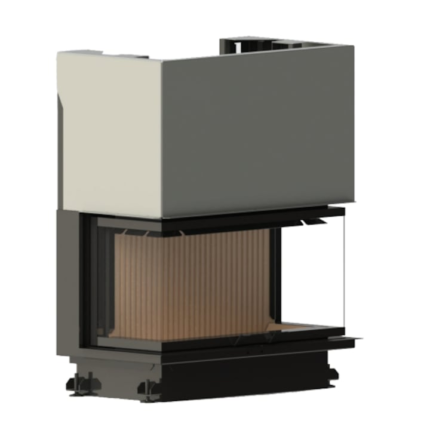 Focar semineu pe lemne/brichete Crystal 110 Max Eco A-Caminetti, 3 laturi sticla, usa relevabila, 15 kW putere nominala
